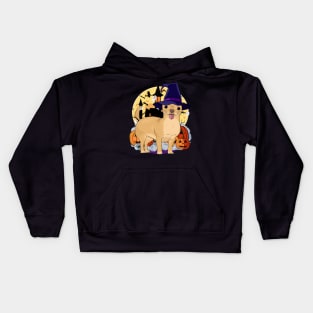 Chihuahua Scary Dog Halloween Witch Pumpkin Kids Hoodie